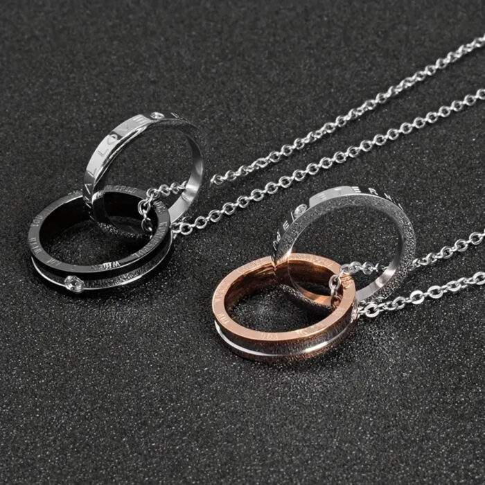 Double-ring love message necklace-black-no30018-nocothebrand-6