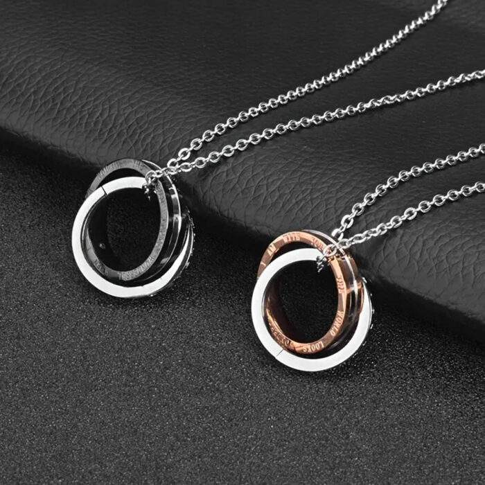 Double-ring love message necklace-roz-golden-no30018-nocothebrand-3