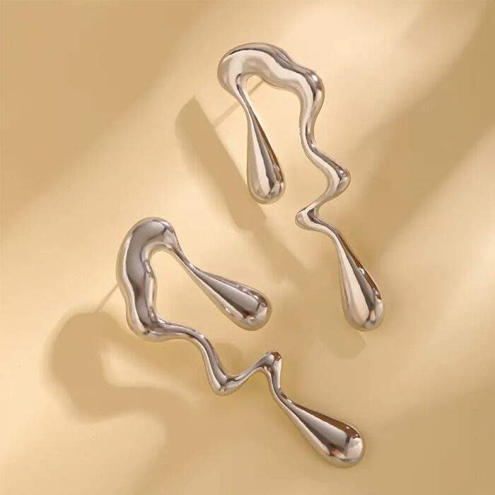 Liquid metal earrings - Image 2